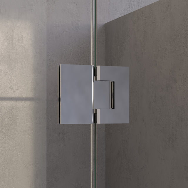 BRAUER Void Carving nisdeur 2-delig helder glas 130x200 omkeerbaar met draaideur 60 aan glas incl. glascoating chroom GS-VOCN3H6070200CE