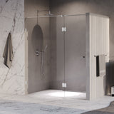 BRAUER Void Carving nisdeur 2-delig helder glas 170x200 omkeerbaar met draaideur 70 aan glas incl. glascoating chroom GS-VOCN3H70100200CE