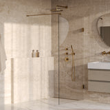 BRAUER Void inloopdouche helder glas 100x200 incl. glascoating PVD goud geborsteld GS-VOI1H100200GG