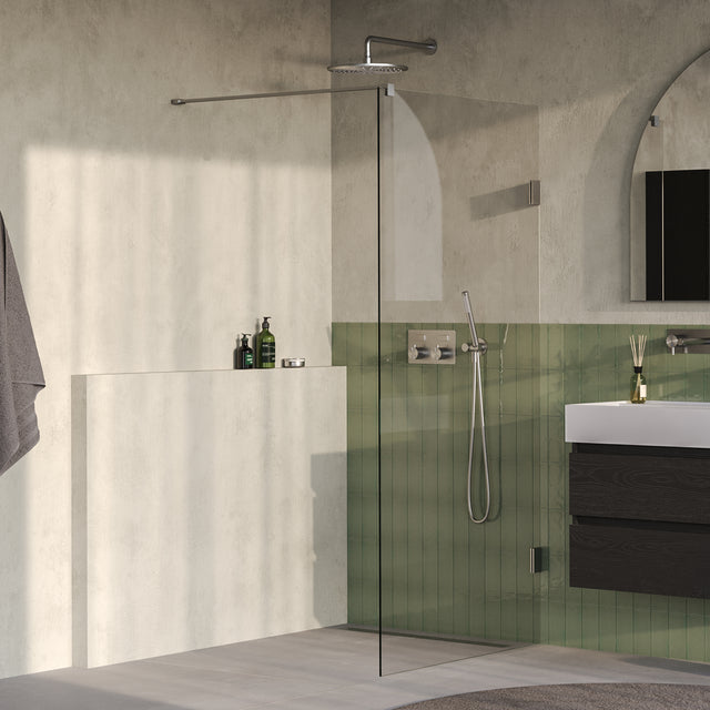 BRAUER Void inloopdouche helder glas 100x200 incl. glascoating PVD RVS-kleurig geborsteld GS-VOI1H100200NG