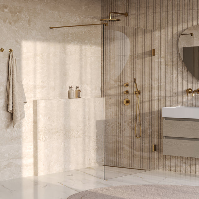 BRAUER Void inloopdouche helder glas 110x200 incl. glascoating PVD goud geborsteld GS-VOI1H110200GG