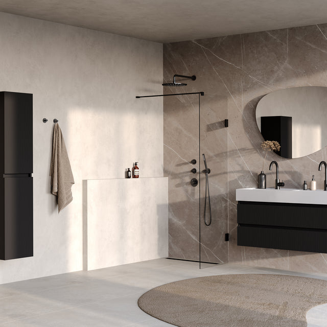 BRAUER Void inloopdouche helder glas 50x200 incl. glascoating mat zwart GS-VOI1H50200MZ