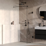 BRAUER Void inloopdouche helder glas 60x200 incl. glascoating mat zwart GS-VOI1H60200MZ