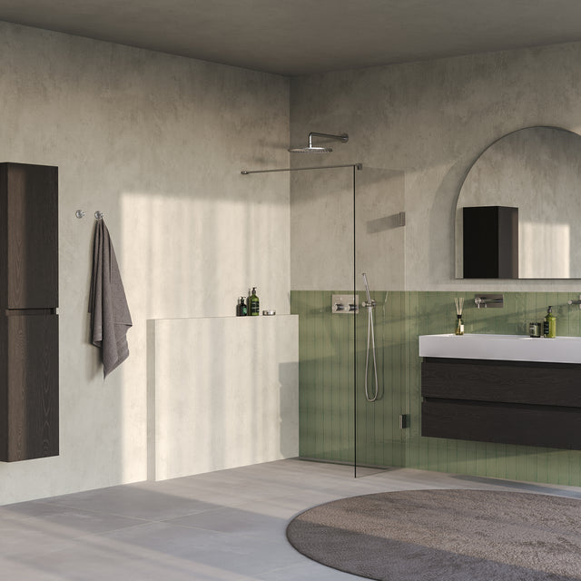 BRAUER Void inloopdouche helder glas 60x200 incl. glascoating PVD RVS-kleurig geborsteld GS-VOI1H60200NG