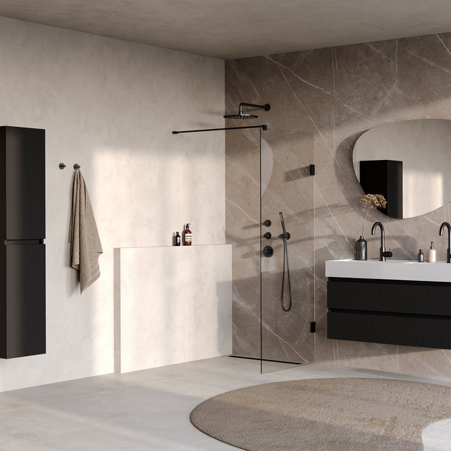 BRAUER Void inloopdouche helder glas 70x200 incl. glascoating mat zwart GS-VOI1H70200MZ