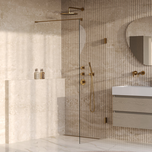 BRAUER Void inloopdouche helder glas 80x200 incl. glascoating PVD goud geborsteld GS-VOI1H80200GG