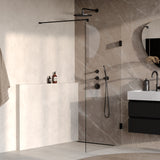 BRAUER Void inloopdouche helder glas 90x200 incl. glascoating mat zwart GS-VOI1H90200MZ