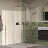 BRAUER Void inloopdouche helder glas 100x200 met 30 zijwand incl. glascoating PVD RVS-kleurig geborsteld GS-VOI2H10030200NG