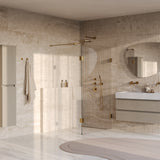 BRAUER Void inloopdouche helder glas 120x200 met 40 zijwand incl. glascoating PVD goud geborsteld GS-VOI2H12040200GG