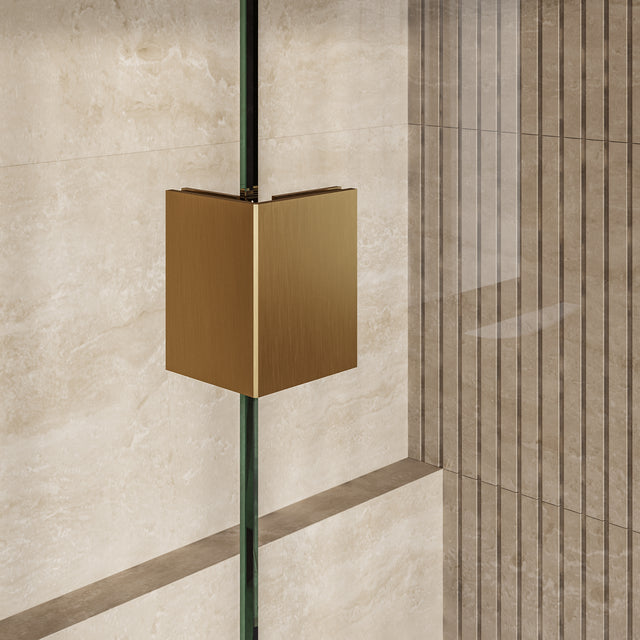 BRAUER Void inloopdouche helder glas 120x200 met 40 zijwand incl. glascoating PVD goud geborsteld GS-VOI2H12040200GG