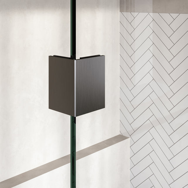 BRAUER Void inloopdouche helder glas 120x200 met 40 zijwand incl. glascoating PVD gunmetal geborsteld GS-VOI2H12040200GM