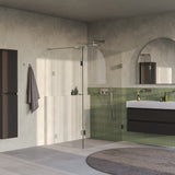 BRAUER Void inloopdouche helder glas 130x200 met 30 zijwand incl. glascoating PVD RVS-kleurig geborsteld GS-VOI2H13030200NG