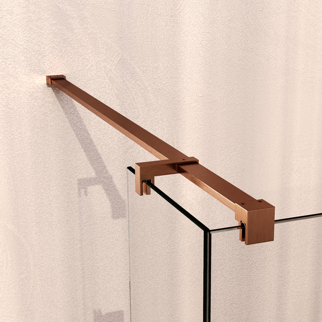 BRAUER Void inloopdouche helder glas 130x200 met 40 zijwand incl. glascoating PVD koper geborsteld GS-VOI2H13040200GK