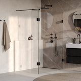 BRAUER Void inloopdouche helder glas 130x200 met 40 zijwand incl. glascoating mat zwart GS-VOI2H13040200MZ