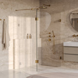 BRAUER Void inloopdouche helder glas 140x200 met 40 zijwand incl. glascoating PVD goud geborsteld GS-VOI2H14040200GG