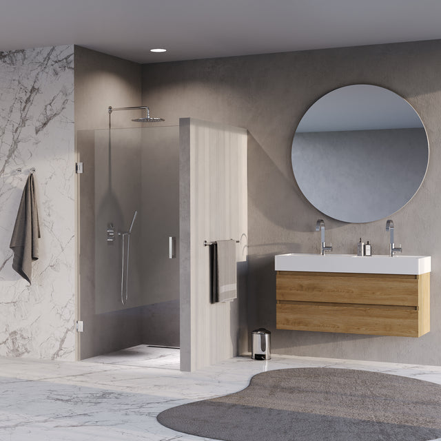 BRAUER Void nisdeur helder glas 100x200 omkeerbaar incl. glascoating chroom GS-VON1H100200CE