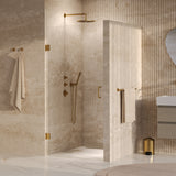 BRAUER Void nisdeur helder glas 100x200 omkeerbaar incl. glascoating PVD goud geborsteld GS-VON1H100200GG