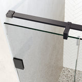 BRAUER Void nisdeur 2-delig helder glas 90x200 omkeerbaar met draaideur 60 aan muur incl. glascoating PVD gunmetal GS-VON2H6030200GM