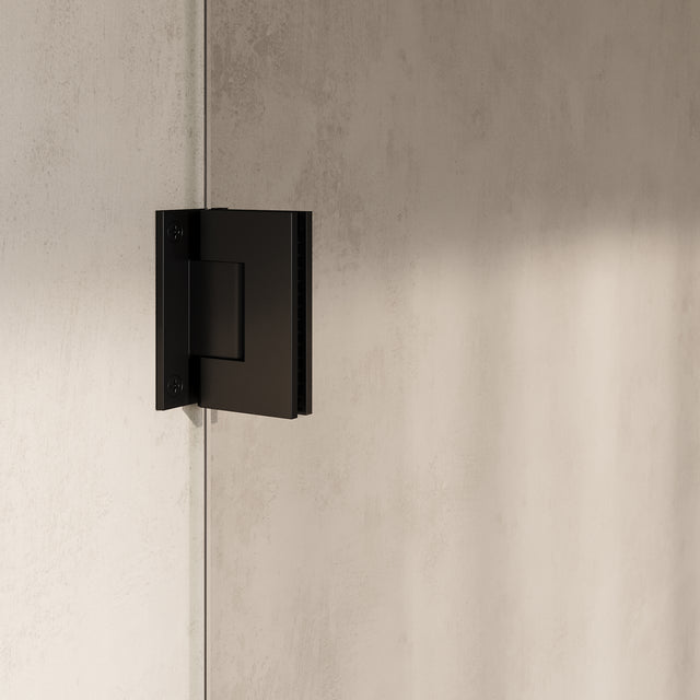 BRAUER Void nisdeur 2-delig helder glas 90x200 omkeerbaar met draaideur 60 aan muur incl. glascoating mat zwart GS-VON2H6030200MZ