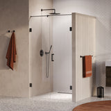 BRAUER Void nisdeur 2-delig helder glas 110x200 omkeerbaar met draaideur 60 aan muur incl. glascoating PVD gunmetal GS-VON2H6050200GM