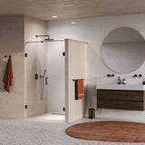 BRAUER Void nisdeur 2-delig helder glas 110x200 omkeerbaar met draaideur 60 aan muur incl. glascoating PVD gunmetal GS-VON2H6050200GM