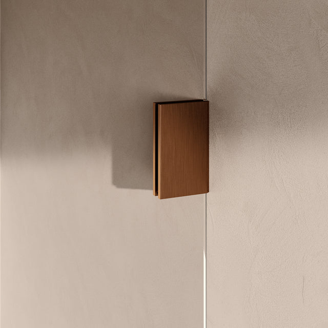 BRAUER Void nisdeur 2-delig helder glas 120x200 omkeerbaar met draaideur 60 aan muur incl. glascoating PVD koper GS-VON2H6060200GK