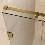 BRAUER Void nisdeur 2-delig helder glas 130x200 omkeerbaar met draaideur 60 aan muur incl. glascoating PVD goud GS-VON2H6070200GG