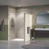 BRAUER Void nisdeur 2-delig helder glas 130x200 omkeerbaar met draaideur 60 aan muur incl. glascoating PVD RVS-kleurig GS-VON2H6070200NG