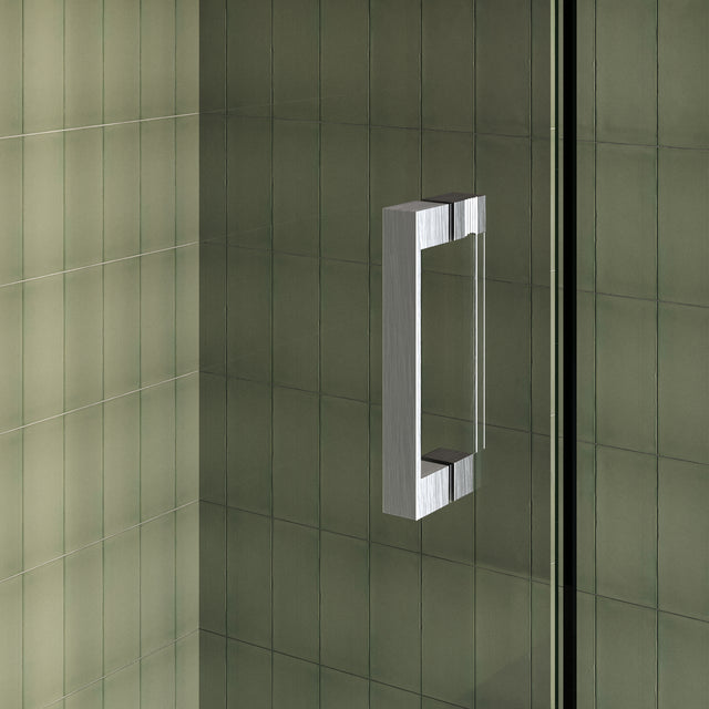 BRAUER Void nisdeur 2-delig helder glas 180x200 omkeerbaar met draaideur 70 aan muur incl. glascoating PVD RVS-kleurig GS-VON2H70110200NG