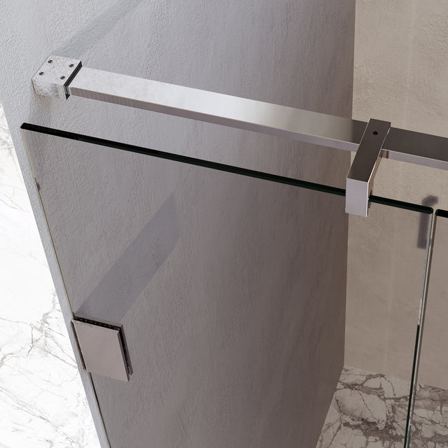 BRAUER Void nisdeur 2-delig helder glas 150x200 omkeerbaar met draaideur 70 aan muur incl. glascoating chroom GS-VON2H7080200CE