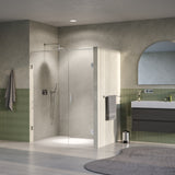 BRAUER Void nisdeur 2-delig helder glas 150x200 omkeerbaar met draaideur 70 aan muur incl. glascoating PVD RVS-kleurig GS-VON2H7080200NG