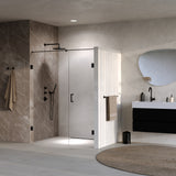 BRAUER Void nisdeur 2-delig helder glas 160x200 omkeerbaar met draaideur 70 aan muur incl. glascoating mat zwart GS-VON2H7090200MZ