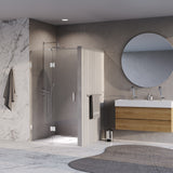 BRAUER Void nisdeur 2-delig helder glas 110x200 omkeerbaar met draaideur 60 aan glas incl. glascoating chroom GS-VON3H6050200CE