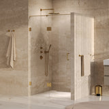 BRAUER Void nisdeur 2-delig helder glas 110x200 omkeerbaar met draaideur 60 aan glas incl. glascoating PVD goud GS-VON3H6050200GG