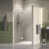 BRAUER Void nisdeur 2-delig helder glas 110x200 omkeerbaar met draaideur 60 aan glas incl. glascoating PVD RVS-kleurig GS-VON3H6050200NG