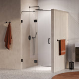 BRAUER Void nisdeur 2-delig helder glas 120x200 omkeerbaar met draaideur 60 aan glas incl. glascoating PVD gunmetal GS-VON3H6060200GM