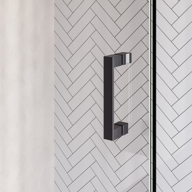 BRAUER Void nisdeur 2-delig helder glas 120x200 omkeerbaar met draaideur 60 aan glas incl. glascoating PVD gunmetal GS-VON3H6060200GM