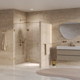 BRAUER Void nisdeur 2-delig helder glas 130x200 omkeerbaar met draaideur 60 aan glas incl. glascoating PVD goud GS-VON3H6070200GG