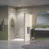 BRAUER Void nisdeur 2-delig helder glas 130x200 omkeerbaar met draaideur 60 aan glas incl. glascoating PVD RVS-kleurig GS-VON3H6070200NG