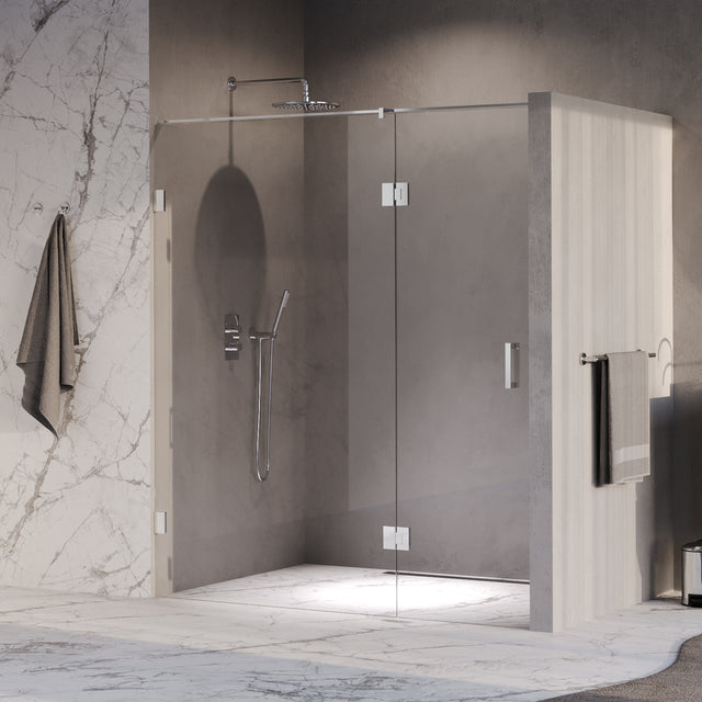 BRAUER Void nisdeur 2-delig helder glas 170x200 omkeerbaar met draaideur 70 aan glas incl. glascoating chroom GS-VON3H70100200CE