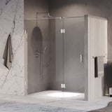 BRAUER Void nisdeur 2-delig helder glas 180x200 omkeerbaar met draaideur 70 aan glas incl. glascoating chroom GS-VON3H70110200CE