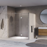 BRAUER Void nisdeur 2-delig helder glas 190x200 omkeerbaar met draaideur 70 aan glas incl. glascoating chroom GS-VON3H70120200CE