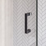 BRAUER Void nisdeur 2-delig helder glas 190x200 omkeerbaar met draaideur 70 aan glas incl. glascoating PVD gunmetal GS-VON3H70120200GM