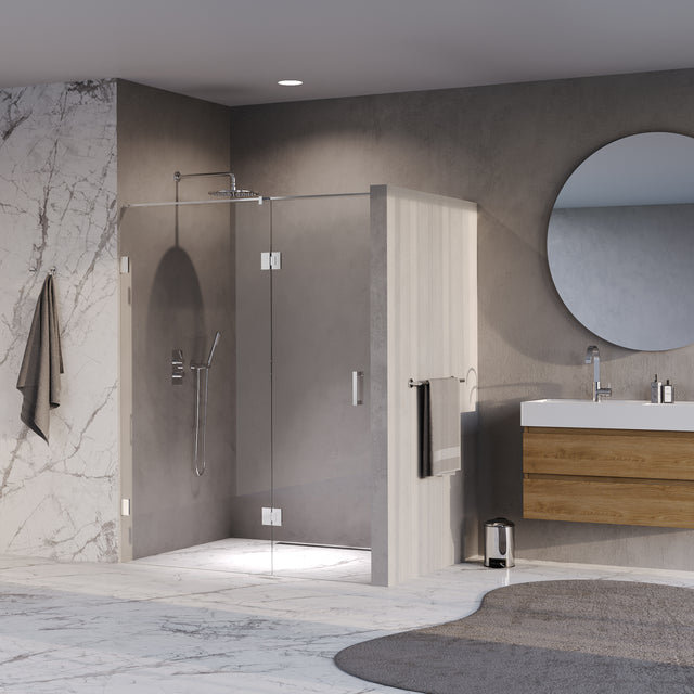 BRAUER Void nisdeur 2-delig helder glas 160x200 omkeerbaar met draaideur 70 aan glas incl. glascoating chroom GS-VON3H7090200CE