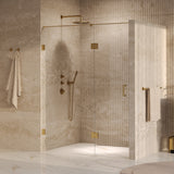 BRAUER Void nisdeur 2-delig helder glas 160x200 omkeerbaar met draaideur 70 aan glas incl. glascoating PVD goud GS-VON3H7090200GG