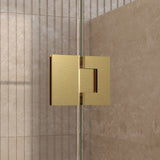 BRAUER Void nisdeur 2-delig helder glas 160x200 omkeerbaar met draaideur 70 aan glas incl. glascoating PVD goud GS-VON3H7090200GG