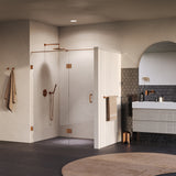 BRAUER Void nisdeur 2-delig helder glas 160x200 omkeerbaar met draaideur 70 aan glas incl. glascoating PVD koper GS-VON3H7090200GK