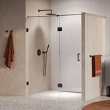 BRAUER Void nisdeur 2-delig helder glas 160x200 omkeerbaar met draaideur 70 aan glas incl. glascoating PVD gunmetal GS-VON3H7090200GM