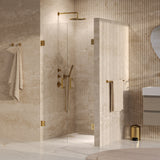 BRAUER Void pendeldeuren helder glas 100x200 incl. glascoating PVD goud geborsteld GS-VON4H100200GG