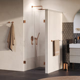 BRAUER Void pendeldeuren helder glas 60x200 incl. glascoating PVD koper geborsteld GS-VON4H60200GK